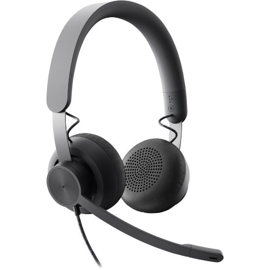 Picture of Logitech Zone Headset - Stereo - USB Type C - Wired - 32 Ohm - 20 Hz - 16 kHz - Over-the-head - Binaural - Circumaural - 6.23 ft Cable - Uni-directional, Omni-directional Microphone