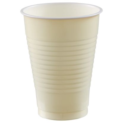 Picture of Amscan 436811 Plastic Cups, 12 Oz, Vanilla Creme, 50 Cups Per Pack, Case Of 3 Packs