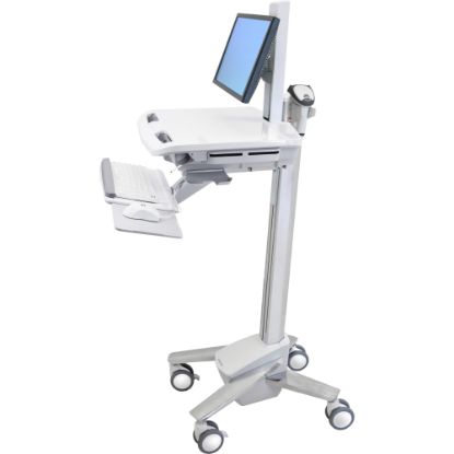 Picture of Ergotron StyleView Cart with LCD Pivot - 35 lb Capacity - 4 Casters - Steel, Plastic, Zinc Plated Steel - x 50.5in Height - Gray, White, Polished Aluminum