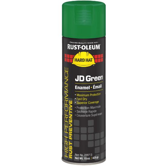 Picture of Rust-Oleum Hard Hat High Performance V2100 System Rust Preventive Enamel Farm Equipment Spray Paint, 15 Oz, Gloss JD Green, Case Of 6 Cans