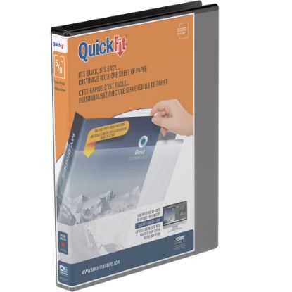 Picture of QuickFit View 3-Ring Binder, 5/8in Round Rings, Black