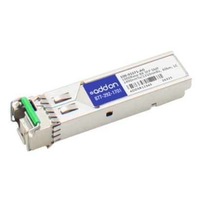 Picture of AddOn - SFP (mini-GBIC) transceiver module (equivalent to: Calix 100-01671) - GigE - 1000Base-BX - LC single-mode - up to 24.9 miles - 1490 (TX) / 1310 (RX) nm