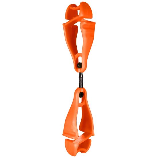 Picture of Ergodyne Squids 3420 Swiveling Dual-Clip Glove Holders, 5-1/2in, Orange, Set Of 6 Holders