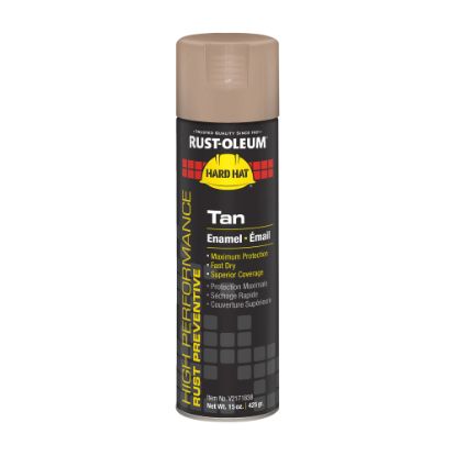 Picture of Rust-Oleum Hard Hat High Performance V2100 System Rust Preventive Enamel Spray Paint, 15 Oz, Gloss Tan, Case Of 6 Cans