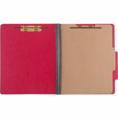 Picture of ACCO ColorLife PRESSTEX 4-Part Classification Folders, Letter, Red, Box of 10 - 2in Folder Capacity - Letter - 8 1/2in x 11in Sheet Size - 4 Fastener(s) - 4 Divider(s) - Presstex - Executive Red - 10 / Box