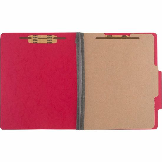 Picture of ACCO ColorLife PRESSTEX 4-Part Classification Folders, Letter, Red, Box of 10 - 2in Folder Capacity - Letter - 8 1/2in x 11in Sheet Size - 4 Fastener(s) - 4 Divider(s) - Presstex - Executive Red - 10 / Box