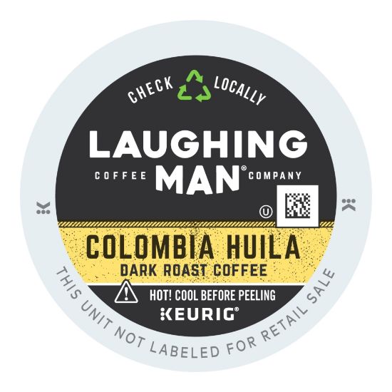 Picture of Laughing Man Single-Serve Coffee K-Cup Pods, Dark Roast, Columbia Huila, Carton Of 22