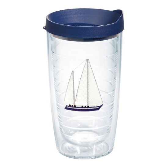 Picture of Tervis Sailboat Tumbler With Lid, 16 Oz, Blue/Clear