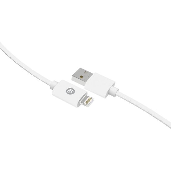 Picture of iEssentials Lightning/USB Data Transfer Cable - 10 ft Lightning/USB Data Transfer Cable for iPhone, iPad, iPod - First End: Lightning - Second End: USB - White