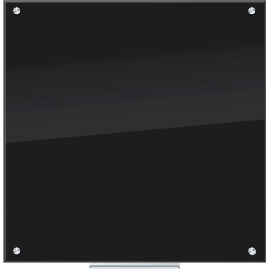 Picture of U Brands Glass Non-Magnetic Dry-Erase Board, 36in X 36in, Black Surface, Frameless, Actual Size 35in X 35in (2810U00-01)