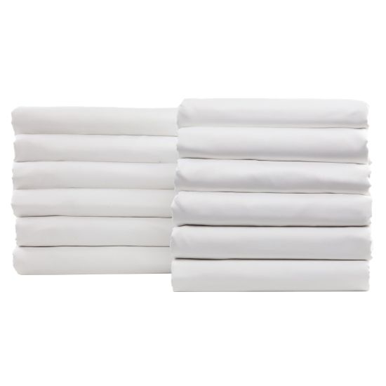 Picture of 1888 Mills Naked Full Flat Sheets, 87in x 120in, White, Pack Of 24 Sheets