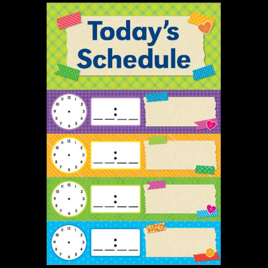 Picture of Scholastic Teachers Friend Tape It Up! Schedule Mini Bulletin Board Set, Pre-K To Grade 6