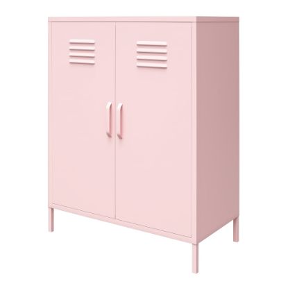 Picture of Ameriwood Home Cache 2-Door Metal Locker Storage Cabinet, 40inH x 31-1/2inW x 15-3/4inD, Pink