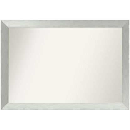 Picture of Amanti Art Non-Beveled Rectangle Framed Bathroom Wall Mirror, 28in x 40in, Brushed Sterling Silver