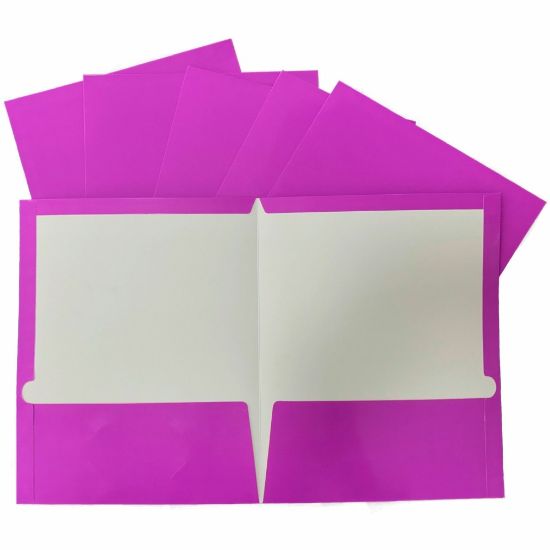 Picture of Business Source 2-Pocket Report Covers With Business Card Holder, Letter Size, 8 1/2in x 11in, Purple, Box Of 25 Covers