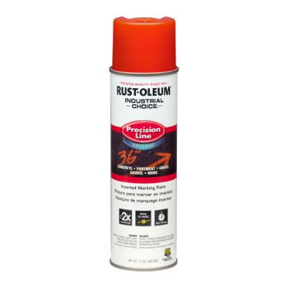 Picture of Rust-Oleum Industrial Choice M1800 System Water-Based Precision Line Inverted Marking Paint, 17 Oz, APWA Alert Orange, Pack Of 12 Cans