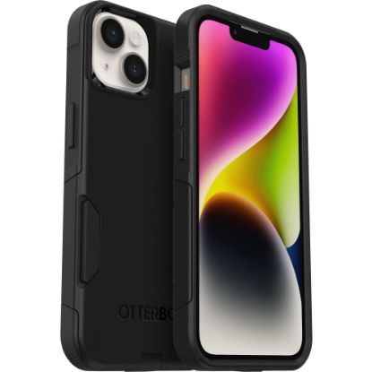 Picture of OtterBox iPhone 14 Commuter Series Antimicrobial Case - For Apple iPhone 14, iPhone 13 Smartphone - Black - Bump Resistant, Dirt Resistant, Bacterial Resistant, Dust Resistant, Drop Resistant - Polycarbonate, Plastic, Synthetic Rubber - 1 Pack