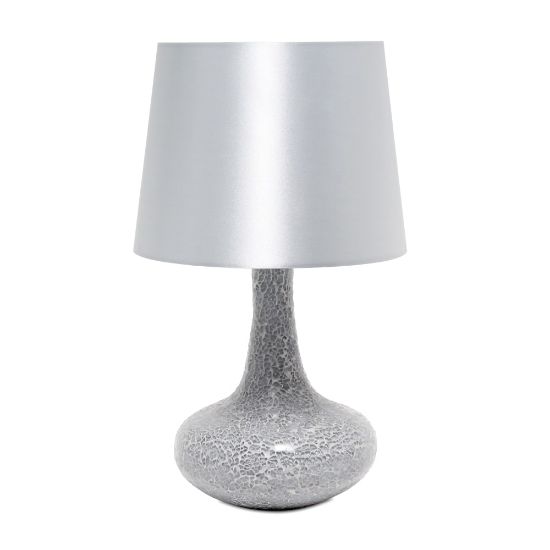 Picture of Simple Designs Mosaic Tiled Glass Genie Table Lamp, 14-1/4inH, Gray Shade