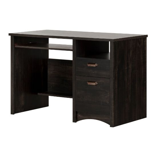 Picture of South Shore Gascony 46inW Computer Desk With Keyboard Tray, Rubbed Black