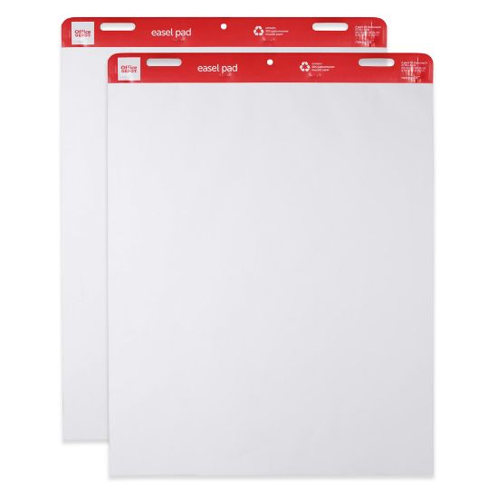 Picture of Office Depot Brand Easel Pads, 27in x 34in, 50 Sheets, 30% Recycled, White, Pack Of 2