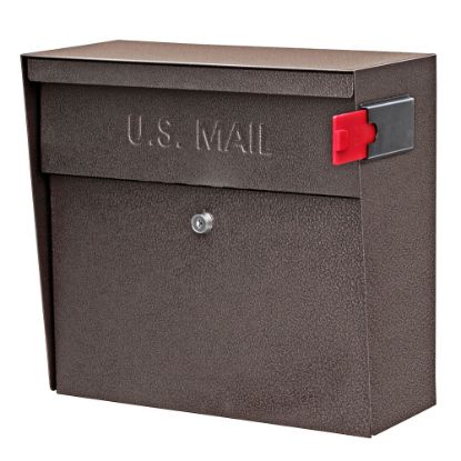 Picture of Mail Boss Metro Mail Wall Mount Locking Mailbox, 14 3/4inH x 15 2/5inW x 7 1/8inD, Bronze