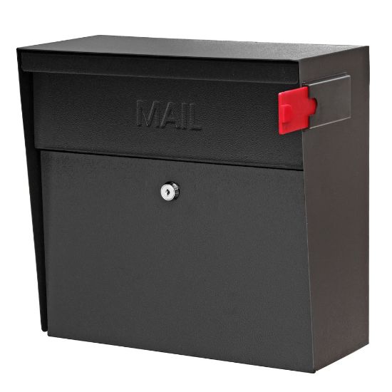 Picture of Mail Boss Metro Mail Wall Mount Locking Mailbox, 14 3/4inH x 15 2/5inW x 7 1/8inD, Black