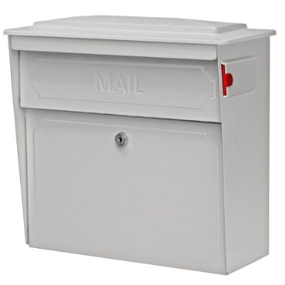 Picture of Mail Boss Townhouse Wall Mount Locking Mailbox, 16inH x 15 3/4inW x 7 1/2inD, White