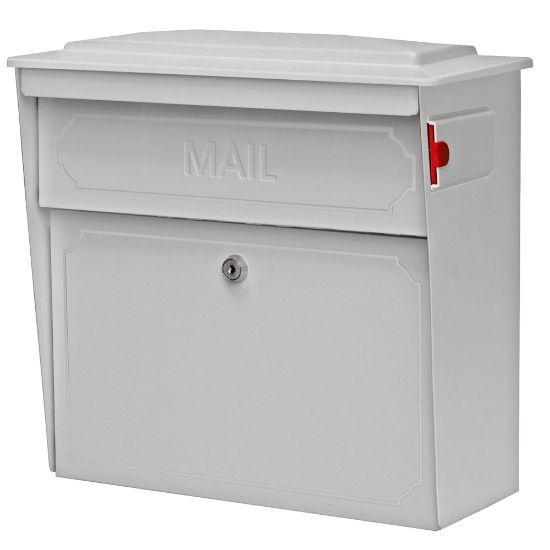 Picture of Mail Boss Townhouse Wall Mount Locking Mailbox, 16inH x 15 3/4inW x 7 1/2inD, White