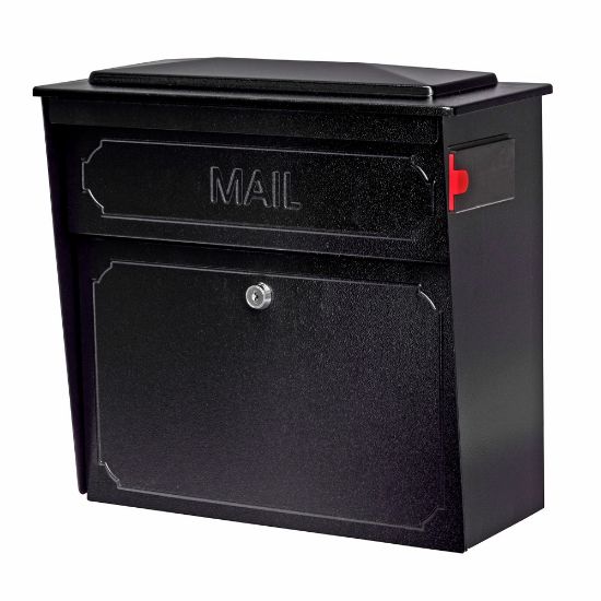 Picture of Mail Boss Townhouse Wall Mount Locking Mailbox, 16inH x 15 3/4inW x 7 1/2inD, Black