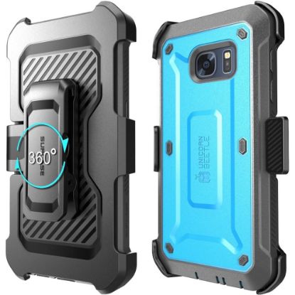 Picture of i-Blason Unicorn Beetle Pro Carrying Case (Holster) Smartphone - Blue - Impact Resistant, Shock Resistant, Drop Resistant, Dust Resistant Port, Debris Resistant Port - Polycarbonate, Thermoplastic Polyurethane (TPU) - Belt Clip