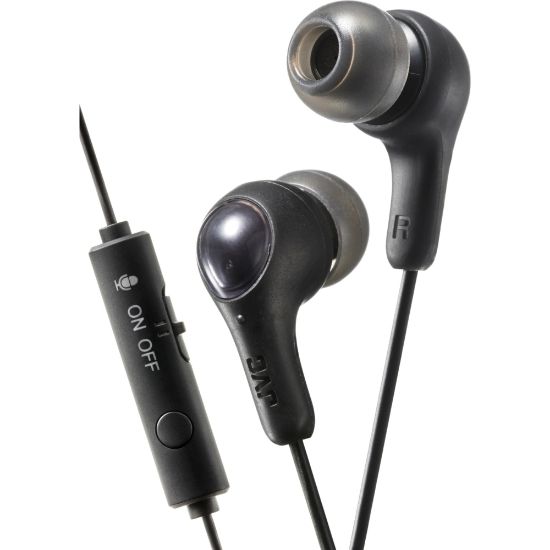 Picture of JVC Gumy Gamer HA-FX7G-B Earset - Stereo - Mini-phone (3.5mm) - Wired - 6 Ohm - 10 Hz - 20 kHz - Earbud - Binaural - In-ear - 3.25 ft Cable - Black