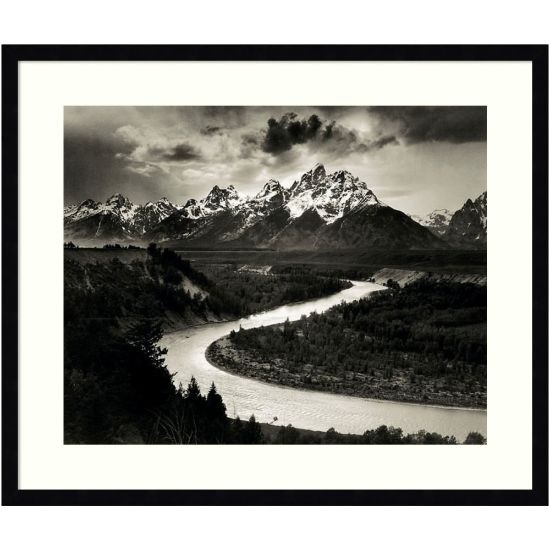 Picture of Amanti Art The Tetons And The Snake River Grand Teton National Park Wyoming 1942 by Ansel Adams Wood Framed Wall Art Print, 27inW x 23inH, Black