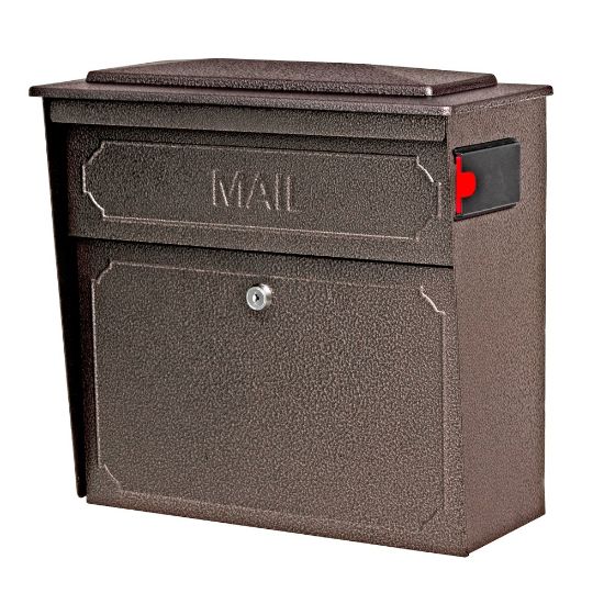 Picture of Mail Boss Townhouse Wall Mount Locking Mailbox, 16inH x 15 3/4inW x 7 1/2inD, Bronze