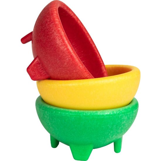 Picture of Taco Tuesday 3-Piece Plastic Salsa Bowl Set, Red/Yellow/Green