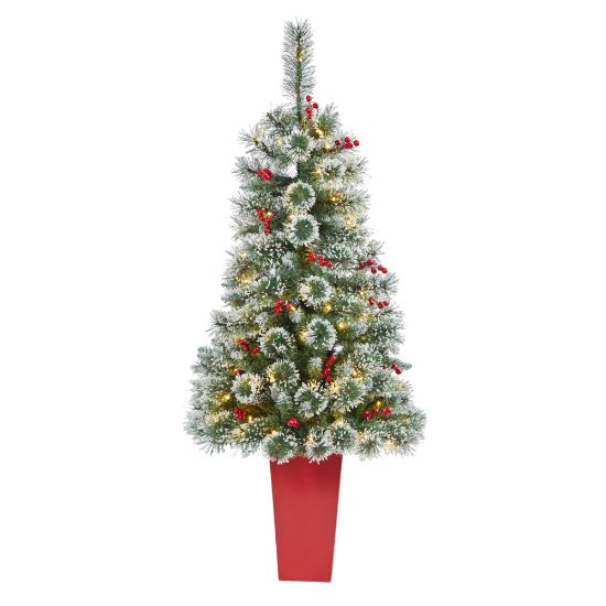 Picture of Nearly Natural Frosted Swiss Pine Artificial Christmas Tree, 52inH