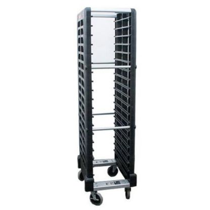 Picture of Rubbermaid 18-Tier Mobile Steam Table Pan Rack, 67-7/8inH x 18-5/8inW x 23-3/4inD, Black