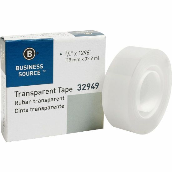 Picture of Business Source All-purpose Transparent Tape - 36 yd Length x 0.75in Width - 1in Core - For Sealing, Mending - 1 / Roll - Clear