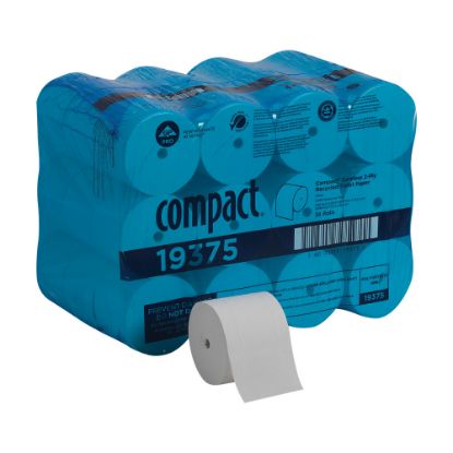 Picture of Compact by GP PRO, 2 Ply, Coreless Recycled Toilet Paper, 4x3.8, 100% Recycled, White, 1000 Sheets, 36 Rolls per Case