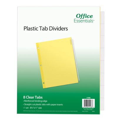 Picture of Avery Office Essentials Insertable Dividers, 8-Tab, 8 1/2in x 11in, Buff/Clear