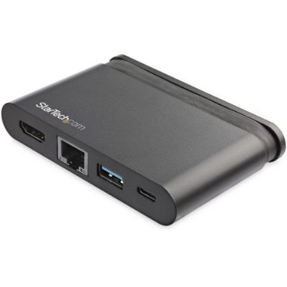 Picture of StarTech.com USB C Multiport Adapter with HDMI - 4K - Mac / Windows - 1xA + 1xC - 100W PD 3.0 (92W Laptop Charging - GbE - Wraparound Cable - USB C multiport adapter with HDMI turns your MacBook Pro or Windows USB-C laptop into a portable workstation U