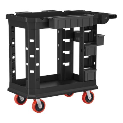 Picture of Suncast Commercial Heavy-Duty Plus 2-Shelf Utility Cart, 34-13/16inH x 19-1/2inW x 41-3/4inD, Gray