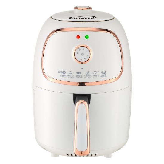 Picture of Brentwood 2 Qt Small Electric Air Fryer With Timer And Temp Control, White/Rose Gold