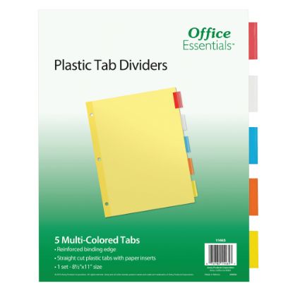 Picture of Avery Office Essentials Insertable Dividers, 5-Tab, 8 1/2in x 11in, Buff/Clear