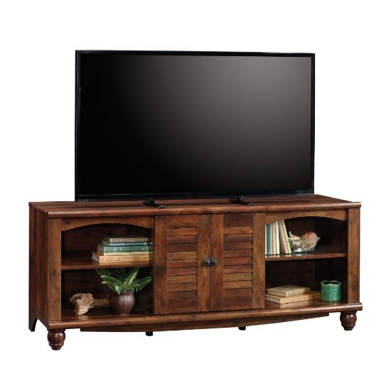 Picture of Sauder Harbor View Entertainment Credenza For 60in TVs, 25-3/8inH x 62-5/8inW x 21-5/8inD, Curado Cherry