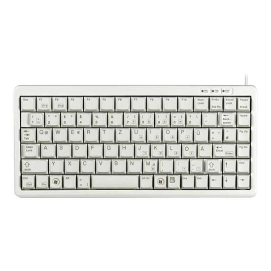 Picture of CHERRY Compact-Keyboard G84-4100 - Keyboard - PS/2, USB - German - light gray