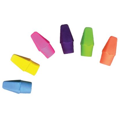 Picture of Musgrave Pencil Company Wedgecap Erasers, 1in x 1/4in, Assorted Colors, 144 Erasers Per Tub, Pack Of 2 Tubs