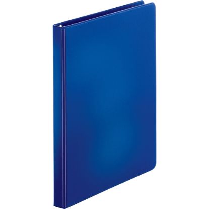 Picture of Business Source Basic Round Ring Binders - 1/2in Binder Capacity - Round Ring Fastener(s) - Vinyl - Dark Blue - 8.96 oz - 1 / Each