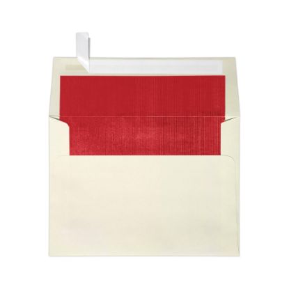 Picture of LUX Invitation Envelopes, A7, Peel & Stick Closure, Natural/Red, Pack Of 50