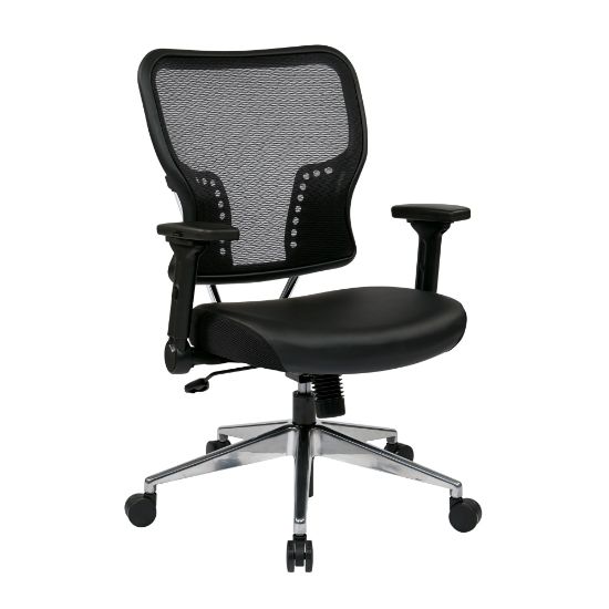 Picture of Office Star Space Seating 213 Series Ergonomic Air Grid/Bonded Leather Mid-Back Chair, Black