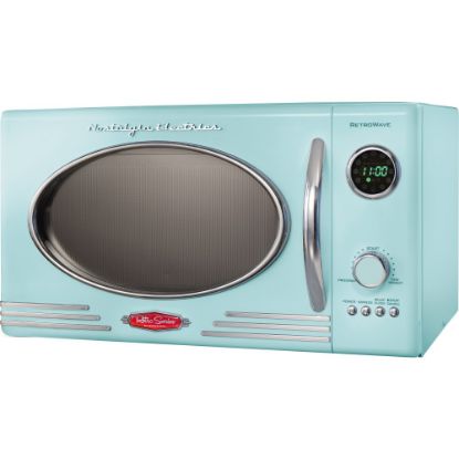 Picture of Nostalgia Electrics Retro 0.9 Cu Ft 800-Watt Countertop Microwave, Aqua